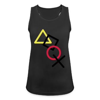 X square triangle icons controller game circle lo - Women's Breathable Tank Top - black - Front - Zoe (177cm)