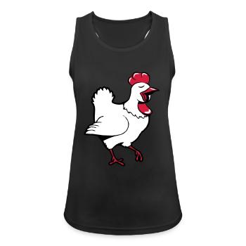 Huhn fröhlich - Frauen Tank Top atmungsaktiv - Schwarz - Vorne - Zoe (177cm)