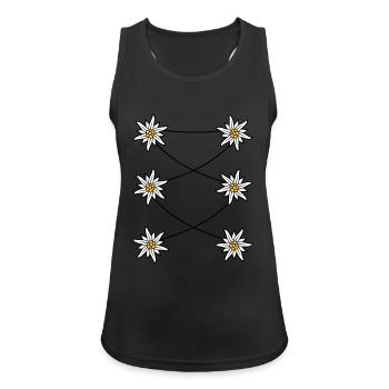 Dirndl Schuerze Edelweiss - Frauen Tank Top atmungsaktiv - Schwarz - Vorne - Zoe (177cm)
