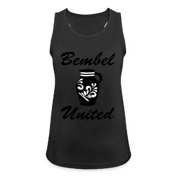 Bembel united - L’original de Francfort-#FFM - Débardeur respirant Femme - noir - Devant - Zoe (177cm)