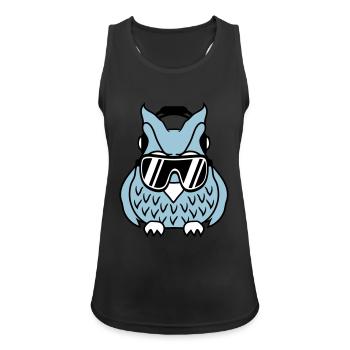 Cool Cute DJ Owl Party Club Music Owls Bird - Women's Breathable Tank Top - black - Front - Zoe (177cm)