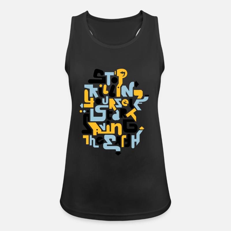 stopkillingyaself_3f - Women's Breathable Tank Top - black