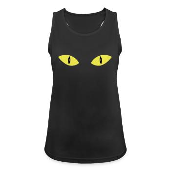 ★ Design colors changeable ★ Two cat eyes - Women's Breathable Tank Top - black - Front - Zoe (177cm)