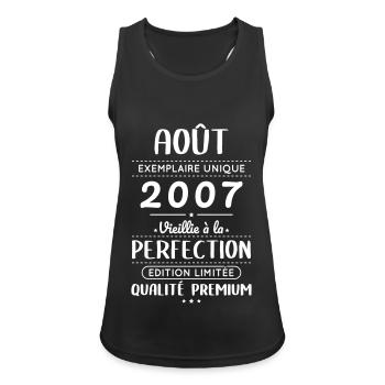 18th Birthday - August 2007 Perfection - Women's Breathable Tank Top - black - Front - Zoe (177cm)