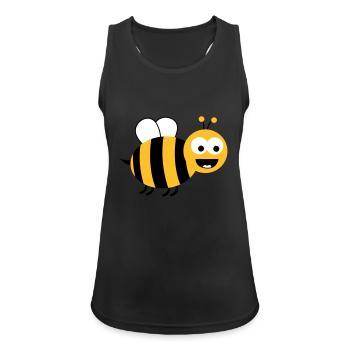Funny Sweet Bee - Women's Breathable Tank Top - black - Front - Zoe (177cm)