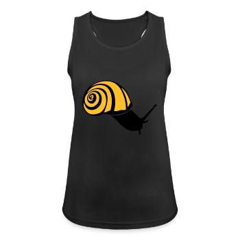 escargot snail schnecke caracol lumaca2 - Débardeur respirant Femme - noir - Devant - Zoe (177cm)