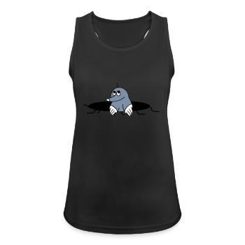 Lustiger Maulwurf - Frauen Tank Top atmungsaktiv - Schwarz - Vorne - Zoe (177cm)