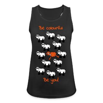 be different - be colorful - Women's Breathable Tank Top - black - Front - Zoe (177cm)