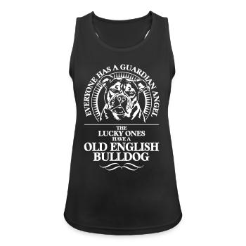 GUARDIAN ANGEL OLD ENGLISH BULLDOG Wilsigns OEB - Frauen Tank Top atmungsaktiv - Schwarz - Vorne - Zoe (177cm)