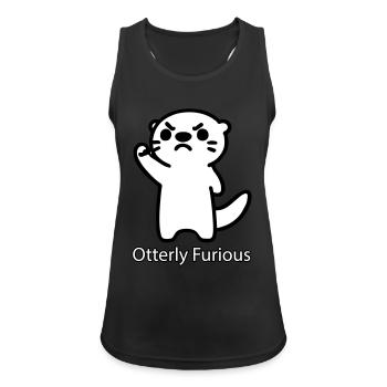 Angry Otter raising his fist - Otterly Furious - Women's Breathable Tank Top - black - Front - Zoe (177cm)