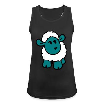 Sheep - Women's Breathable Tank Top - black - Front - Zoe (177cm)