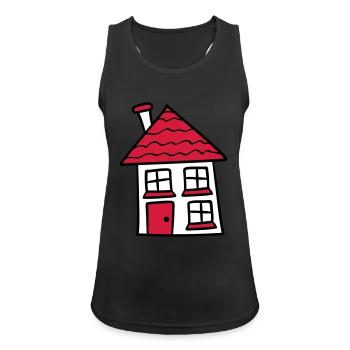 süßes kleines haus häuschen eigenheim bauen bauher - Frauen Tank Top atmungsaktiv - Schwarz - Vorne - Zoe (177cm)