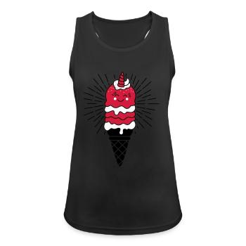 Einhorn – Unicorn – Pony – Pferd – Fee – 3C - Frauen Tank Top atmungsaktiv - Schwarz - Vorne - Zoe (177cm)