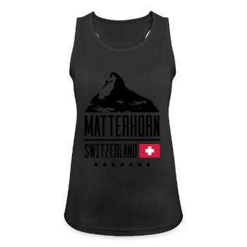 matterhorn switzerland mountain flag - Frauen Tank Top atmungsaktiv - Schwarz - Vorne - Zoe (177cm)