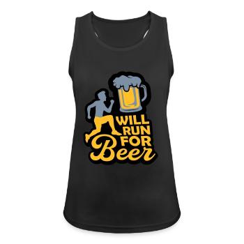 Courir pour la bière - Débardeur respirant Femme - noir - Devant - Zoe (177cm)