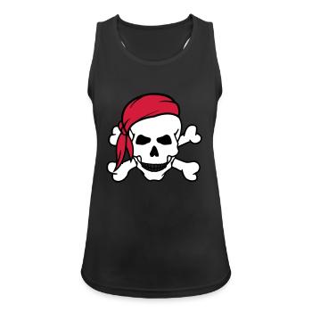 totenkopf_pirat_02 - Women's Breathable Tank Top - black - Front - Zoe (177cm)