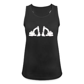 Double Excavator Silhouette - Women's Breathable Tank Top - black - Front - Zoe (177cm)