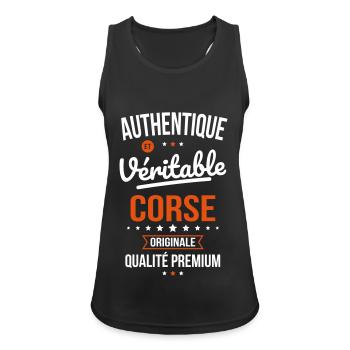 Authentique et véritable Corse - Originale - Débardeur respirant Femme - noir - Devant - Zoe (177cm)