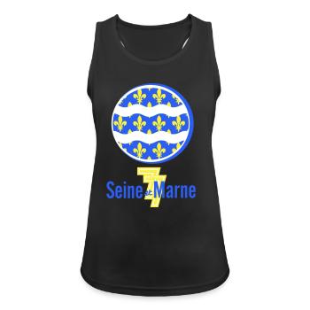 Logo Seine et Marne 77 - Women's Breathable Tank Top - black - Front - Zoe (177cm)