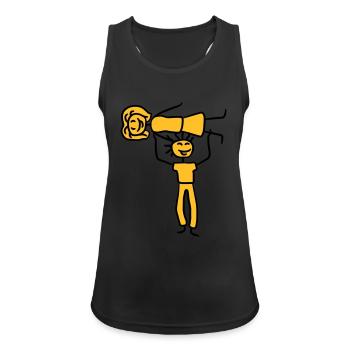 Strong man about a woman who wears pair - Women's Breathable Tank Top - black - Front - Zoe (177cm)