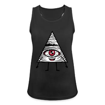 Comic Figur Auge - Frauen Tank Top atmungsaktiv - Schwarz - Vorne - Zoe (177cm)