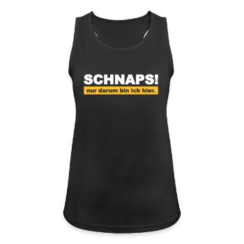 Schnaps! - Frauen Tank Top atmungsaktiv - Schwarz - Vorne - Zoe (177cm)