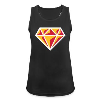 Diamant (Edelstein Brillant Symbol / NEG Red 3C) - Frauen Tank Top atmungsaktiv - Schwarz - Vorne - Zoe (177cm)