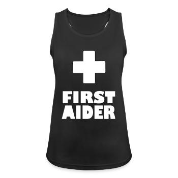 first aider - Women's Breathable Tank Top - black - Front - Zoe (177cm)