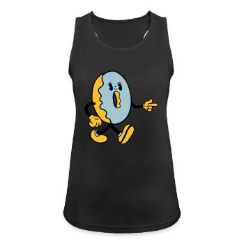 donut comic 1 - Frauen Tank Top atmungsaktiv - Schwarz - Vorne - Zoe (177cm)