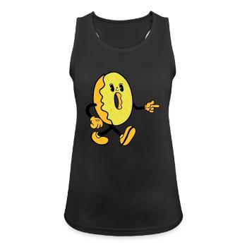 donut comic funny - Frauen Tank Top atmungsaktiv - Schwarz - Vorne - Zoe (177cm)