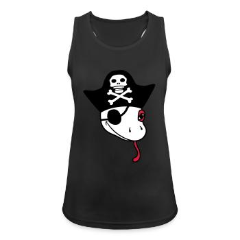 head gecko pirate sailor capitaen seaman seeba - Women's Breathable Tank Top - black - Front - Zoe (177cm)