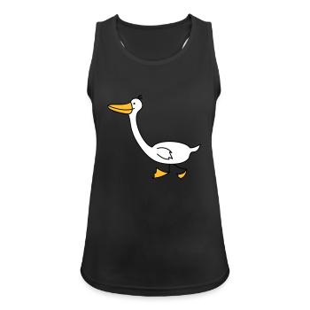 lustige Gans - Frauen Tank Top atmungsaktiv - Schwarz - Vorne - Zoe (177cm)