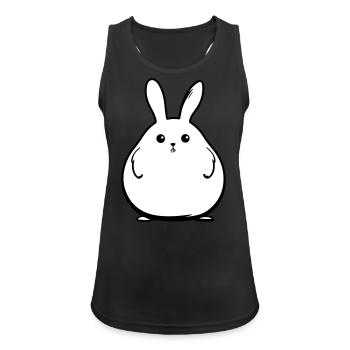 Lapin Drôle Pâques - Débardeur respirant Femme - noir - Devant - Zoe (177cm)
