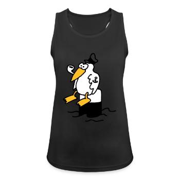moewe_am_hafen_3c - Frauen Tank Top atmungsaktiv - Schwarz - Vorne - Zoe (177cm)