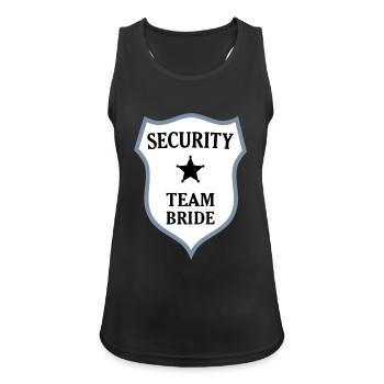 Security Team Bride. * Hen night bachelorette - Women's Breathable Tank Top - black - Front - Zoe (177cm)