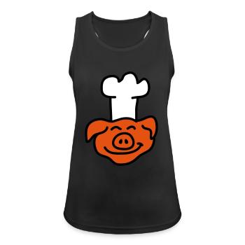 Pig Chef Head - Women's Breathable Tank Top - black - Front - Zoe (177cm)
