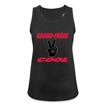 Grand Frère COOL - Débardeur respirant Femme - noir - Devant - Zoe (177cm)