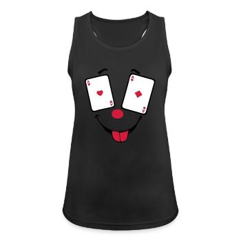 carte poker as paire smiley2 - Débardeur respirant Femme - noir - Devant - Zoe (177cm)