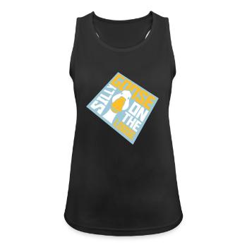 goose on the loose - Frauen Tank Top atmungsaktiv - Schwarz - Vorne - Zoe (177cm)