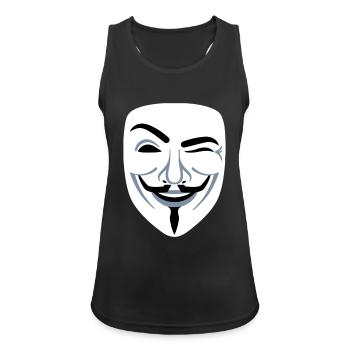 Fun Guy Fawkes Anonymous - Frauen Tank Top atmungsaktiv - Schwarz - Vorne - Zoe (177cm)