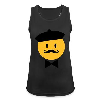 Frankreich - Frauen Tank Top atmungsaktiv - Schwarz - Vorne - Zoe (177cm)