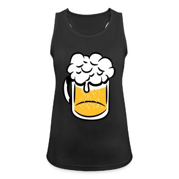 Poignée de boire de la bière - Débardeur respirant Femme - noir - Devant - Zoe (177cm)