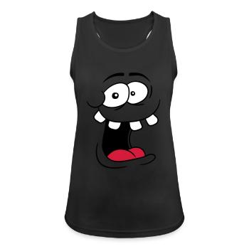 laugh face crazy crazy crazy insane silly funny gr - Women's Breathable Tank Top - black - Front - Zoe (177cm)
