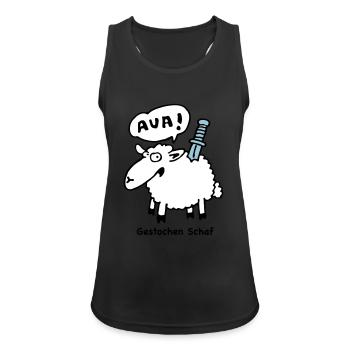 gestochen_schaf - Frauen Tank Top atmungsaktiv - Schwarz - Vorne - Zoe (177cm)