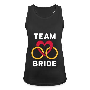 Team bride (Herz, zwei Ringe) - Frauen Tank Top atmungsaktiv - Schwarz - Vorne - Zoe (177cm)