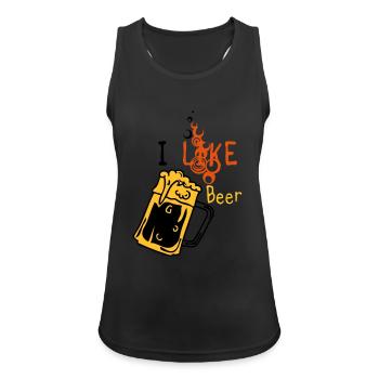i like beer biere chope alcool humour - Débardeur respirant Femme - noir - Devant - Zoe (177cm)