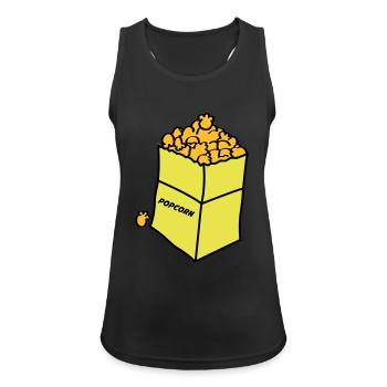 Popcorn 02 - Women's Breathable Tank Top - black - Front - Zoe (177cm)