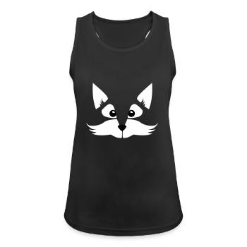 fox - fuchs - Tier - kind - Baby - Comic - Schlau - Frauen Tank Top atmungsaktiv - Schwarz - Vorne - Zoe (177cm)