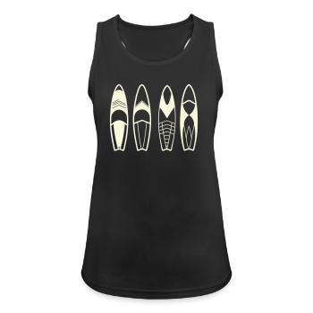 Planches de Surf Abstraites Minimalistes - Débardeur respirant Femme - noir - Devant - Zoe (177cm)