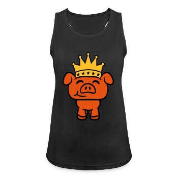 Pig King Queen Crown Prince Princess - Women's Breathable Tank Top - black - Front - Zoe (177cm)